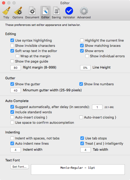 App-tidy-prefs-editor
