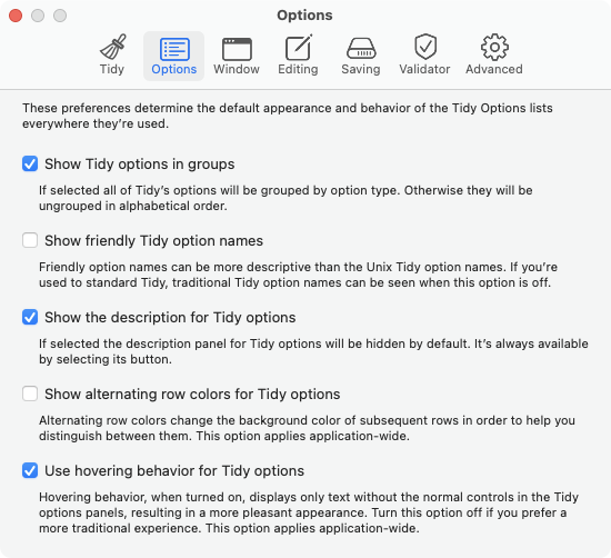 App-tidy-prefs-options