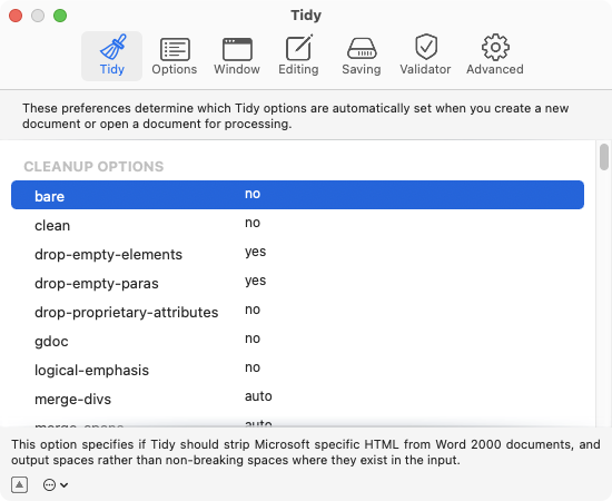 App-tidy-prefs-tidy